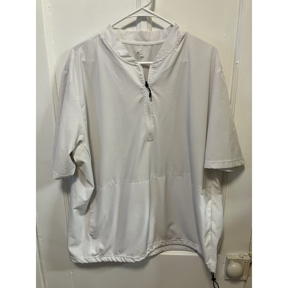 Champro Men's Woven Warm-Up Jacket White XL Golf Pullover